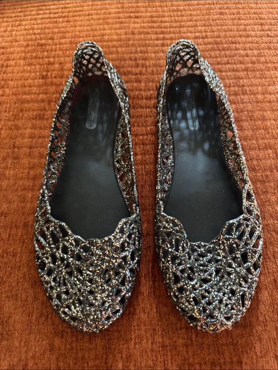 ohmgaa Shoes - Glitter Jelly Cutout Ballet Flats